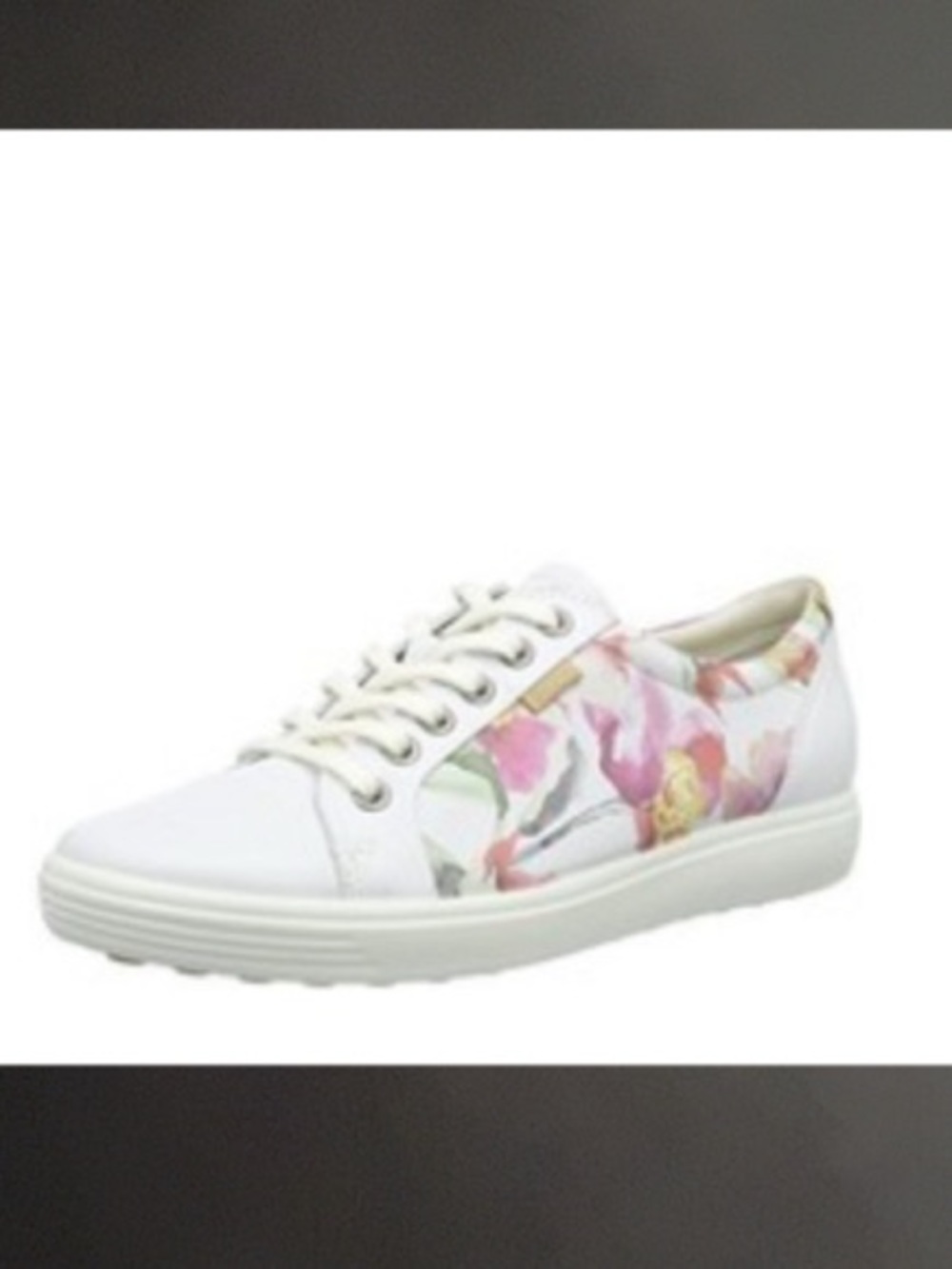 ECCO Soft 7 Floral White Leather Sneaker – Like New Comfort Shoe EU 41/US 10